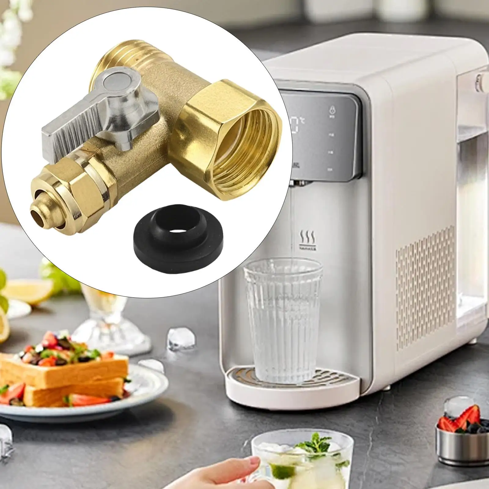 

Шаровой кран для очистителя воды 3/8 дюйма со встроенным уплотнительным кольцом, герметичный, сверхпрочный, многофункциональный, сменные детали