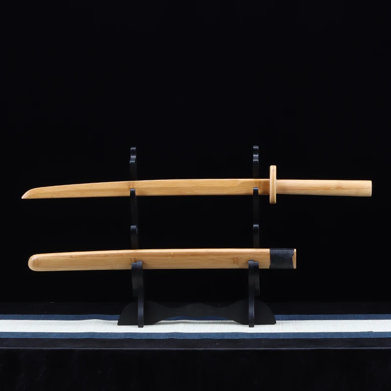 竹製シングルダブルハンドソード本物の木製フィットネス武道パフォーマンストレーニング大型竹刀メートル4