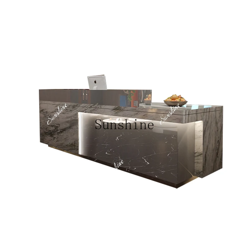 High-end customized natural marble rock slab company Hotel front desk Foot bath restaurant Bar  FT