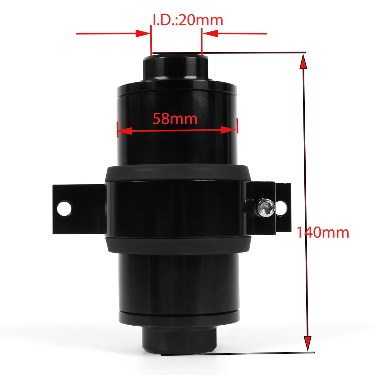 

High Flow Universal Inline Fuel Filter Kit 58MM Aluminum Element Filter with Adapters AN6/8/10 Fittings & Mounting Bracket Clamp