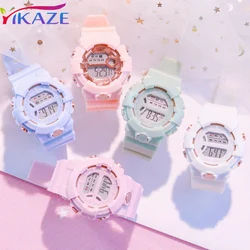 Montre numérique LED étanche pour filles, compte à rebours, chronomètre, sport, multifonction, horloge, montre-bracelet électronique, montres pour femmes, mode