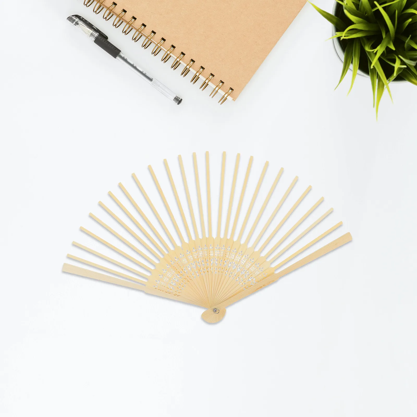 3Pcs Bamboo Folding Fan Frame Blank Ribs DIY Fan Craft Materials Chinese Japanese Festivals Performance