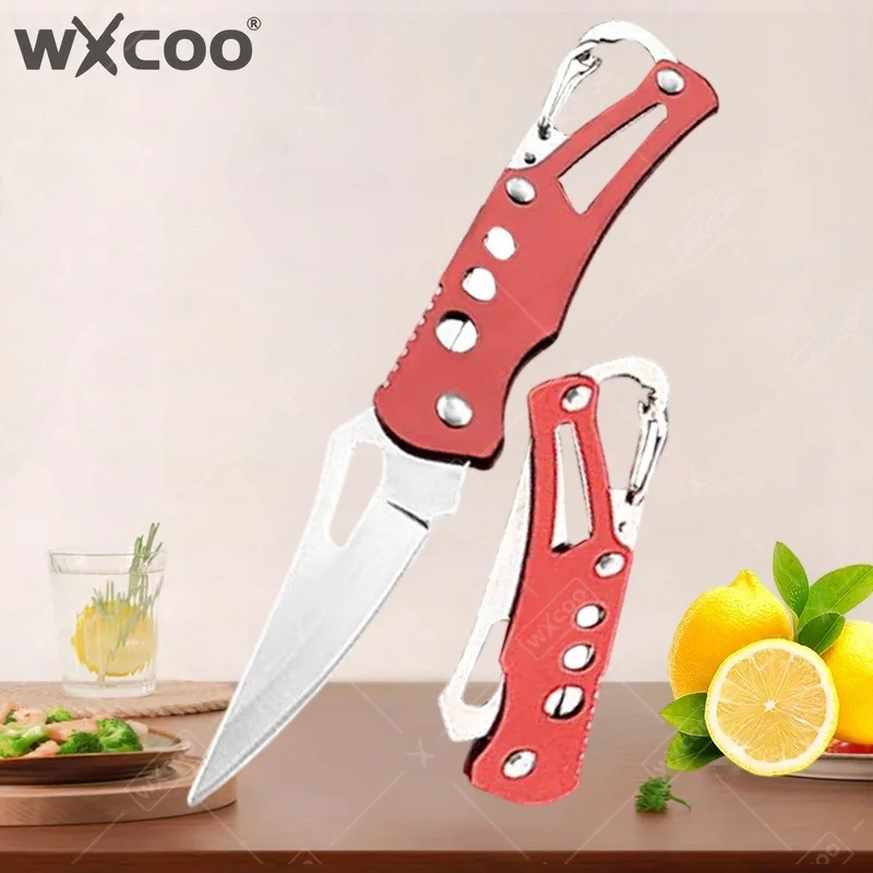 WXCOO Non-slip handle Multifunctional Meat Cleaver Fruit Folding Knife Fruit Pocket Knife Kitchen Knife for Cooking Tools