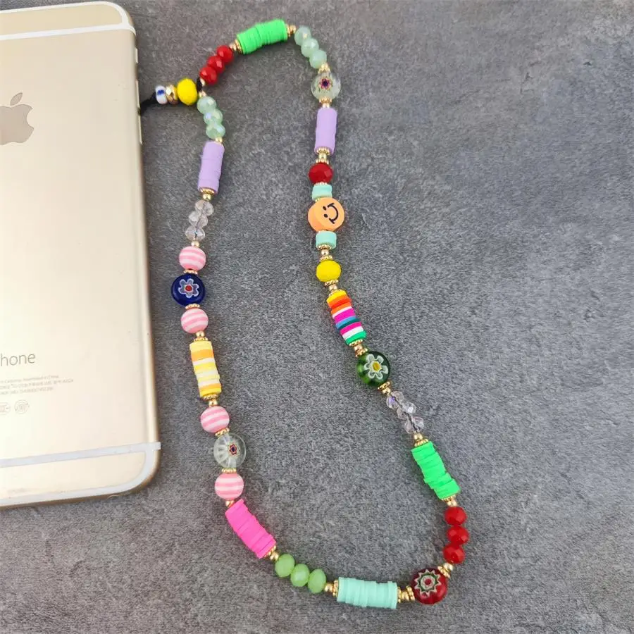 Cordón de cadena de teléfono con amuleto de mal de ojo para mujer, joyería, funda de teléfono con cuentas de vidrio, correa de teléfono, accesorios de regalo