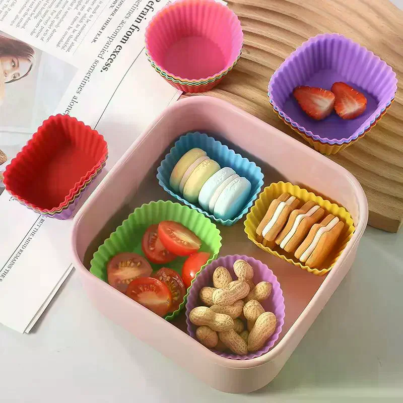 12/24Pcs Silicone Lunch Box Dividers Bento Lunch Box Dividers Lunch Dividers Dish Cups Salad Dressing For Kids Lunch Accessories