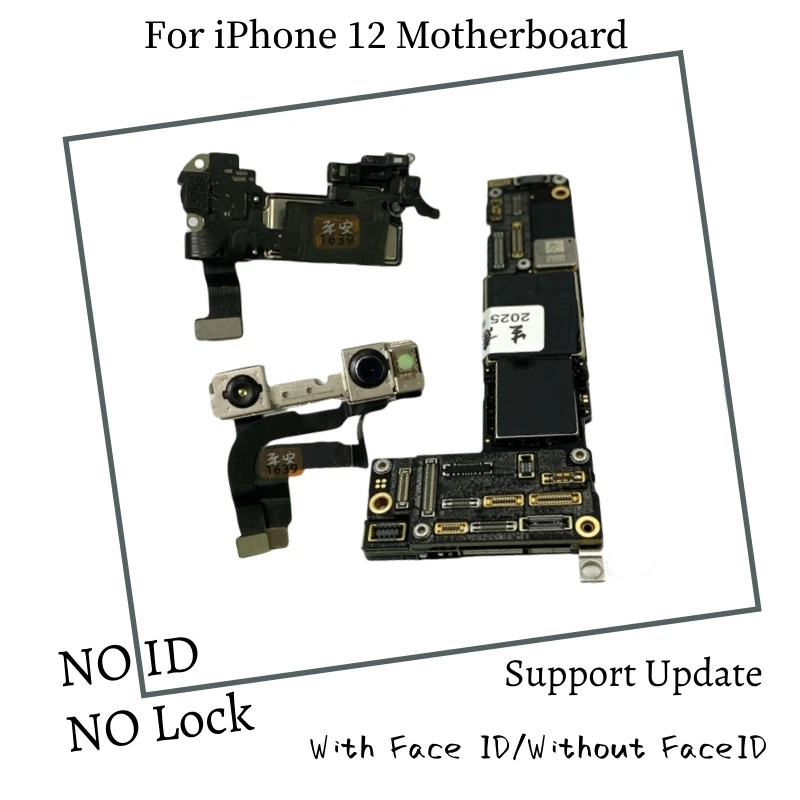 Fully Tested Unlocked Clean iCloud For iphone 12 Pro max Motherboard With Face ID Support Update For iphone 12 mini Logic board