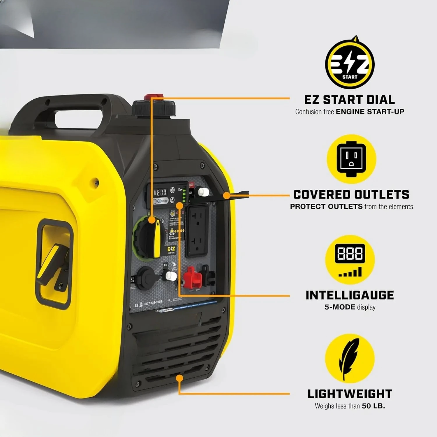 2500-Watt Ultralight Portable Inverter Generator with Quiet Technology