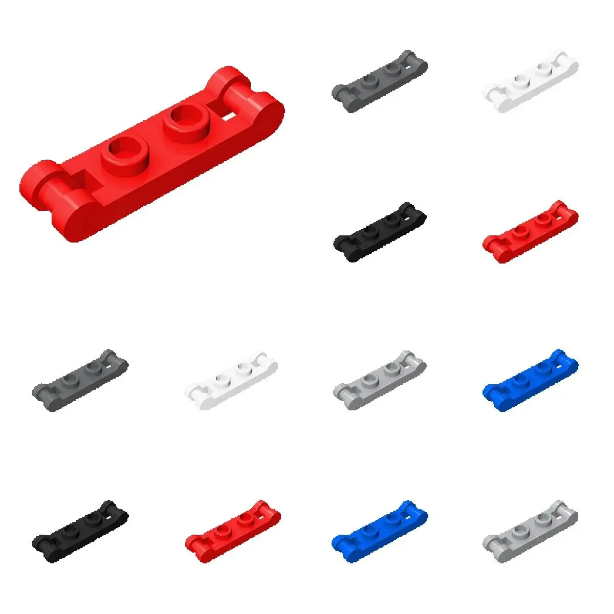 50 Stück 18649 Modifizierter 1 x 2 mit Stangengriffen, Bausteine-Kollektion, Modulares GBC-Spielzeug für technische MOC-DIY-Bausteine, kompatibel – Detail 1
