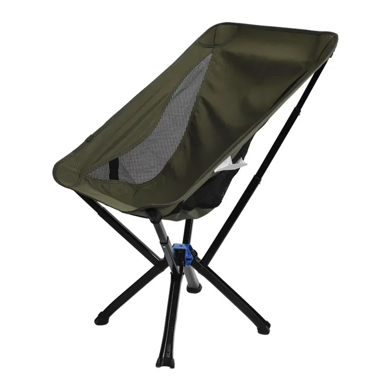 High Back Swivel Folding Chair Outdoor Camping Aluminum Alloy Modern Design with Silicone Cup Holder for Beach Use