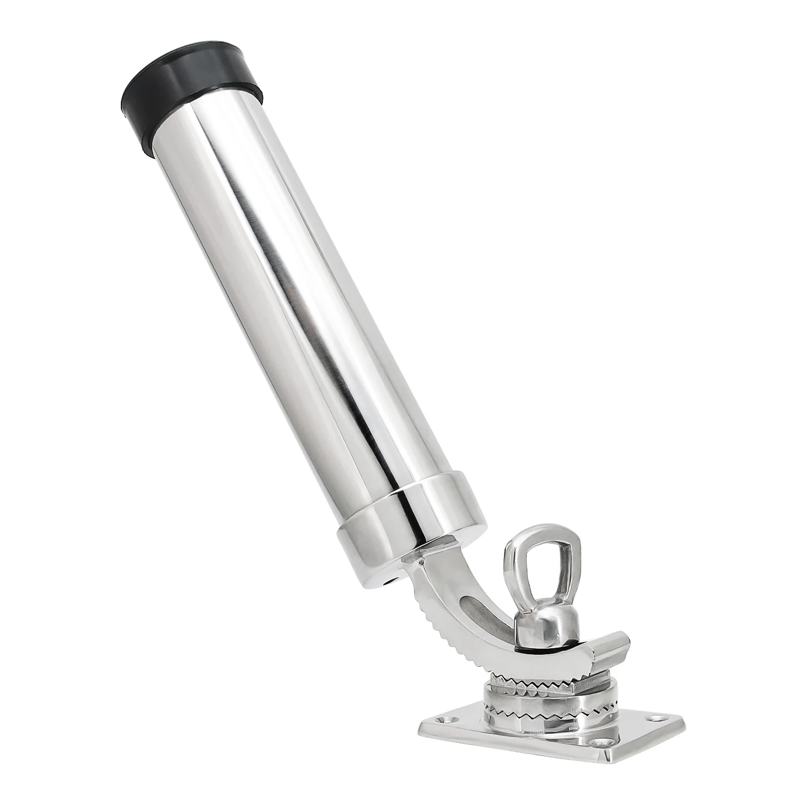 Soporte de caña de pescar para barco de acero inoxidable, montaje en cubierta, rotación de 360 grados, varilla ajustable para yate, accesorios para barcos, Hardware marino