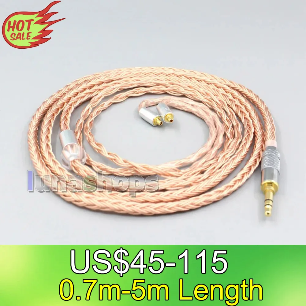 

LN006740 2.5mm 3.5mm XLR Balanced 16 Core 99% 7N OCC Earphone Cable For Dunu T5 Titan 3 T3 (Increase Length MMCX)