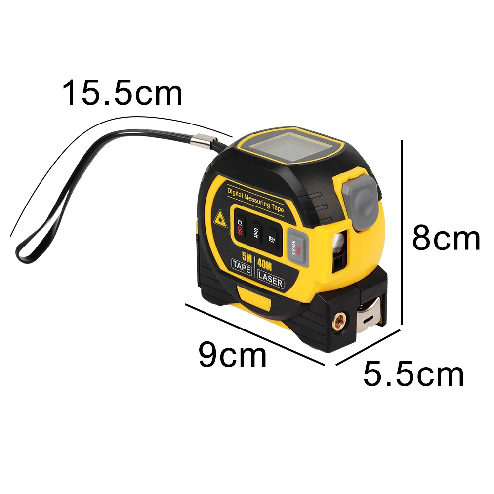 Tape Laser Meter Measure Ruler LCD Display With Backlight Laser Rangefinder 3 in 1 Building Measurement Device Distance Metre 5M