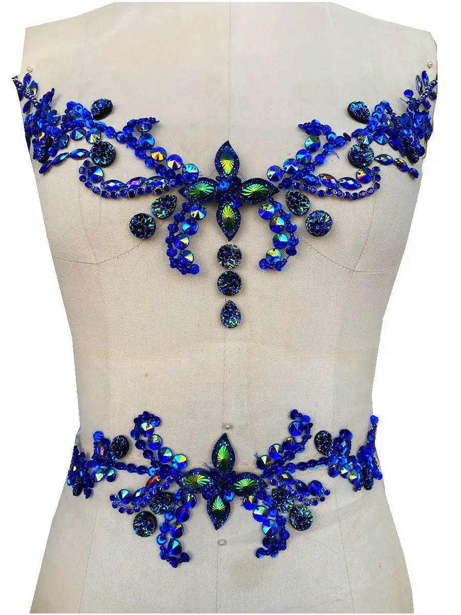 Conjunto de correas de cristal con diamantes y cuentas para el cuello, decoración de ropa, accesorio para vestido de noche, Material de diamantes de imitación de lujo