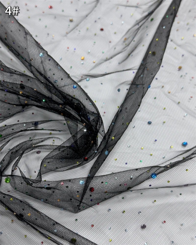 قماش تول من قماش قوس قزح الأورجانزا لخياطة فستان الأطفال قماش شبكي على شكل نجمة لتزيين خلفية ذاتية الصنع