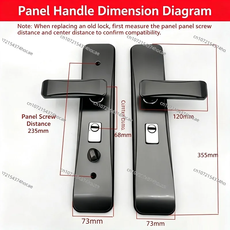 Stainless Steel Door Lever, Anti-Pry Security Panel, Multi-Functional Entry Door Handle for Anti-Theft Front Door