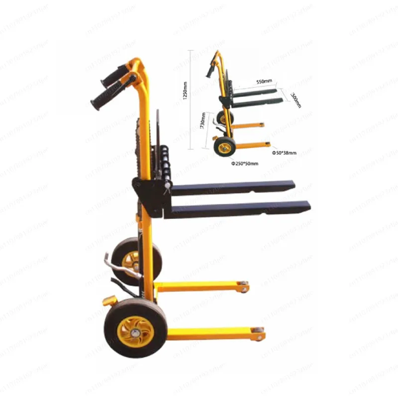 Manual Lift Forklift Light Small Handling Portable Lift Truck Hand Stacker 57/58/69 Folding Handle Universal Wheel