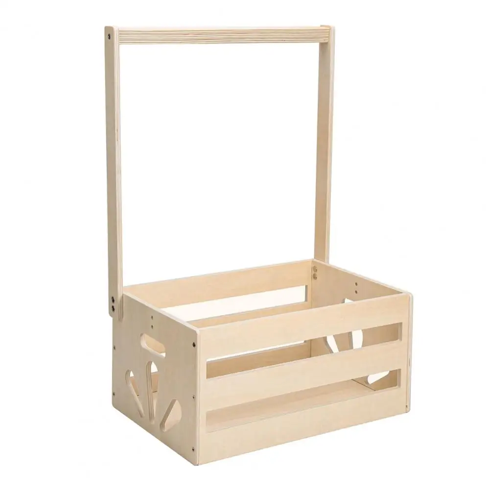 Storage Rack Wooden Baby Shower Crate with Smooth Edges Capacity Storage Basket Easy Assembly Nursery Organizer for Closet Gifts
