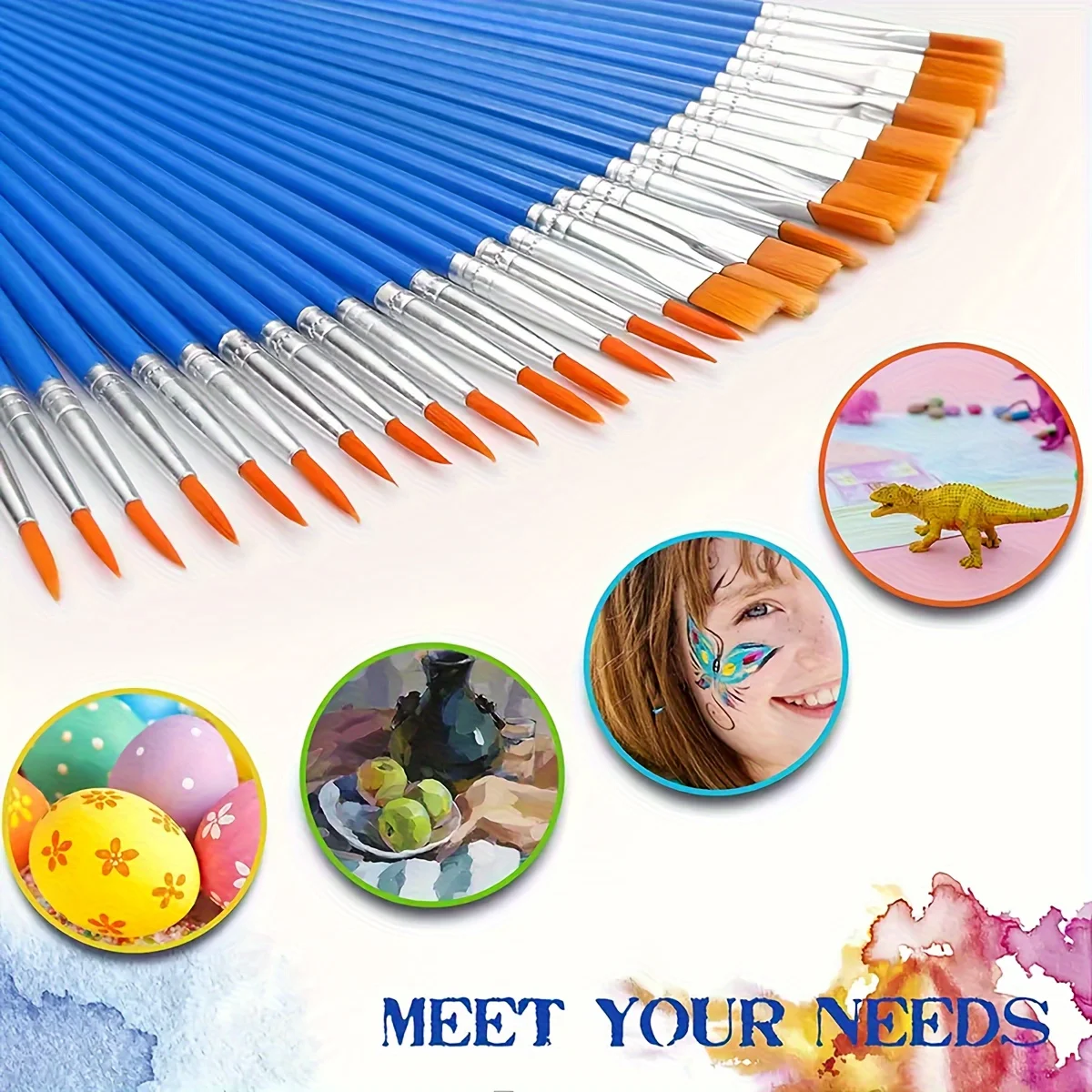DIY Graffiti Art Supplies Flat Head Doodle Pens Pointed Tips Acrylic Paint Brushes Watercolor Blue Rod Yellow Hair Brushes