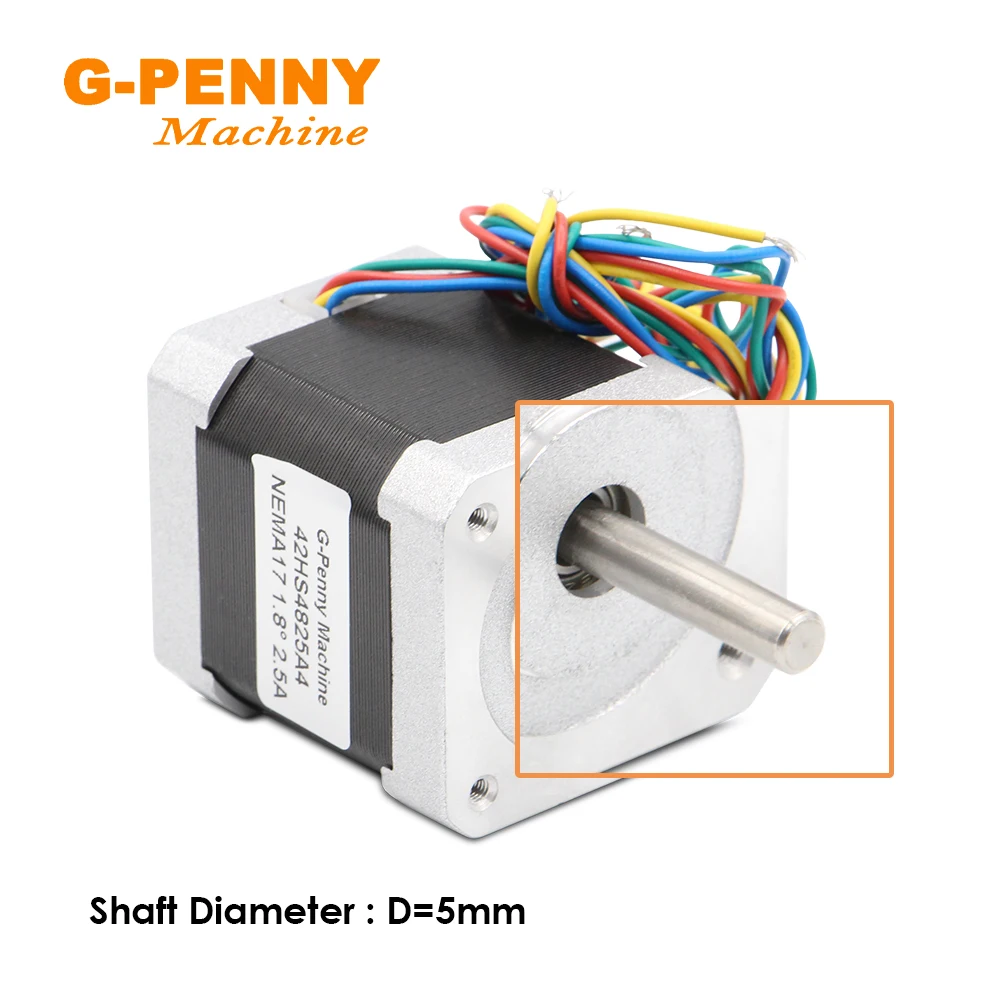 G-Penny Nema17 42HS4825A4 Шаговый двигатель 2,5 А 0,50 Нм 71 унций-ИН 1,8 градуса 4-выводной для 3D-принтера с ЧПУ