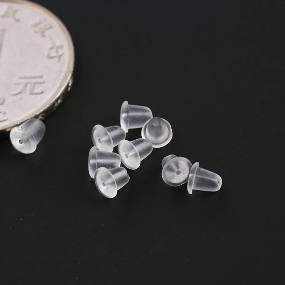 500/1000 Stück Gummi-Ohrringverschlüsse, runde Silikon-Ohrstöpsel, Verschlusskappen, Ohrringstopper für DIY-Ohrringteile, Schmuckherstellung – Detail 6