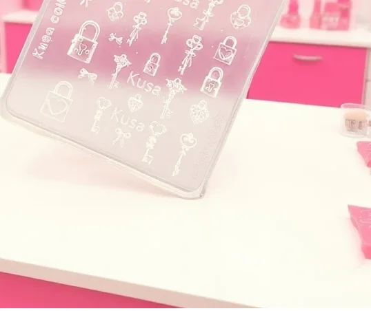 Cartoon Butterfly Button Key Lock Silicone Nail Mold Decorations Accessories Nail Stamping DIY Manicure Art Tool