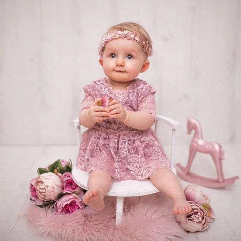 

J15U Infant Photoshoots Wooden Stool Sofa Photo Props White Small Chair Props