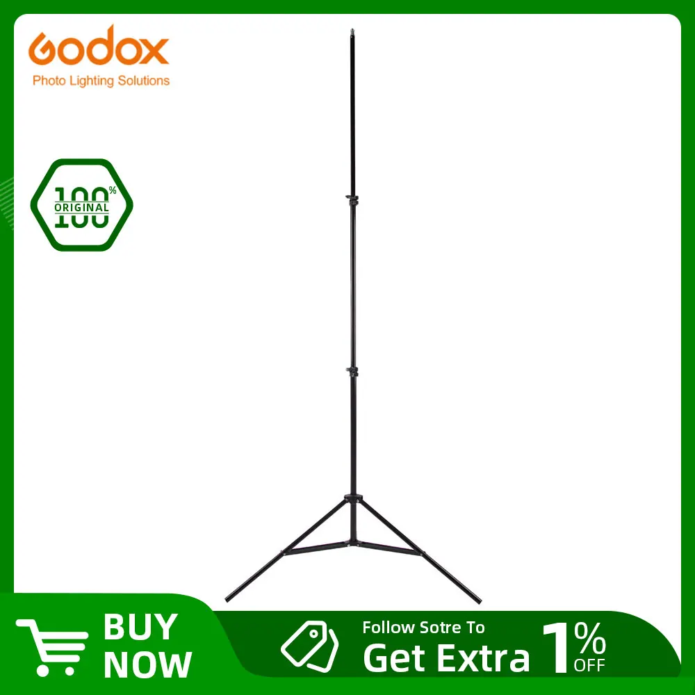 Godox 302 2m Light Stand with 1/4 Screw Head Tripod for Studio Photo Vedio Flash Lighting 200cm