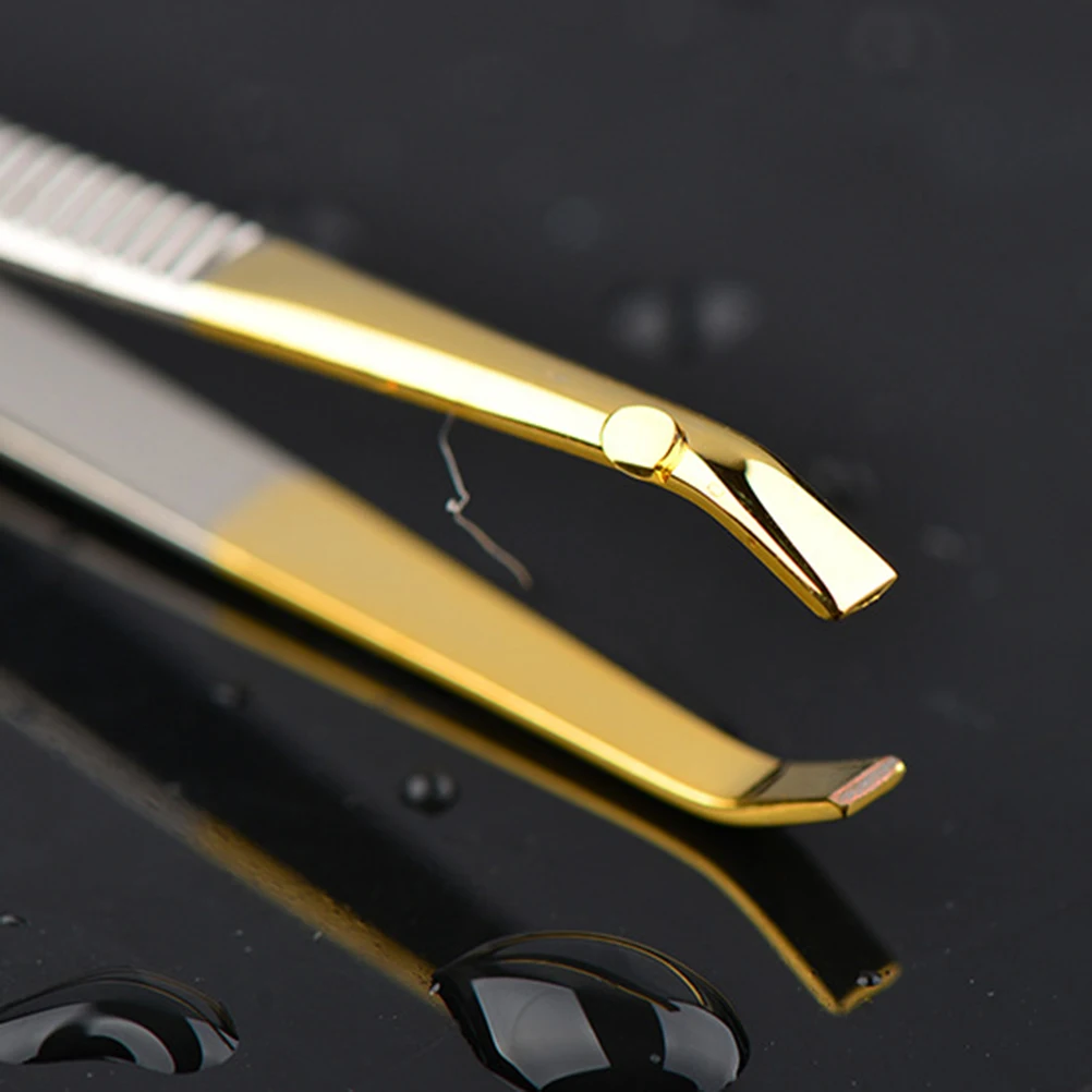 

Stainless Steel Eyebrow Tweezers Durable Lightweight Professional Personal Use Makeup Tool Eyelash Extension Pluck Hair Clip