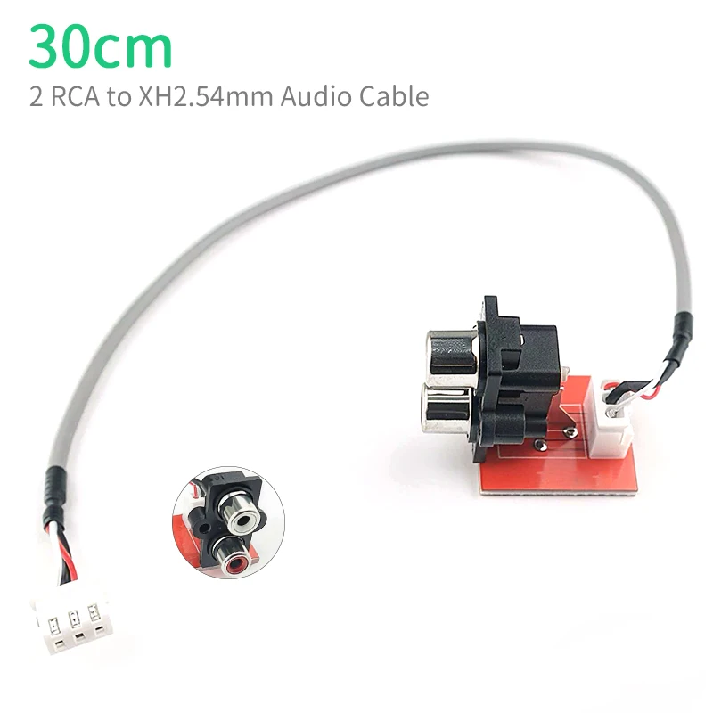 UNISIAN 2RCA to XH2.54MM Audio Cable RCA Connector Signal Input Socket Adapter 30cm Line Length Extended Interface