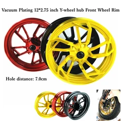 Motorcycle Modify Front Wheel Rims CNC Aluminum 12x2.75in Y Wheel Hub Vacuum Universal For Yamaha Scooter BWS RSZ M3 M5 Niu etc