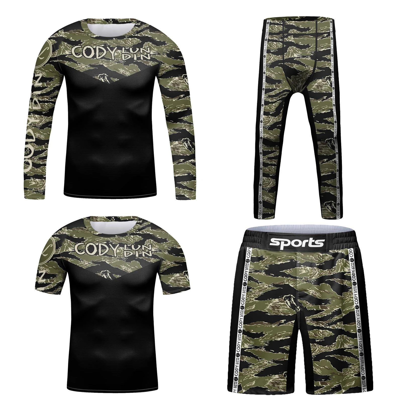 

Cody Lundin Children Tracksuit Sublimation jiu jitsu kimono Compression Bjj MMA Rashguard Set Child Kickboxing Kits