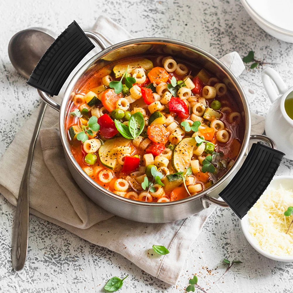 

6 Pieces Pot H Covers Silicone Heat Resistant Anti Scalding Kitchen Tools Fry Pan Holder Set Practical