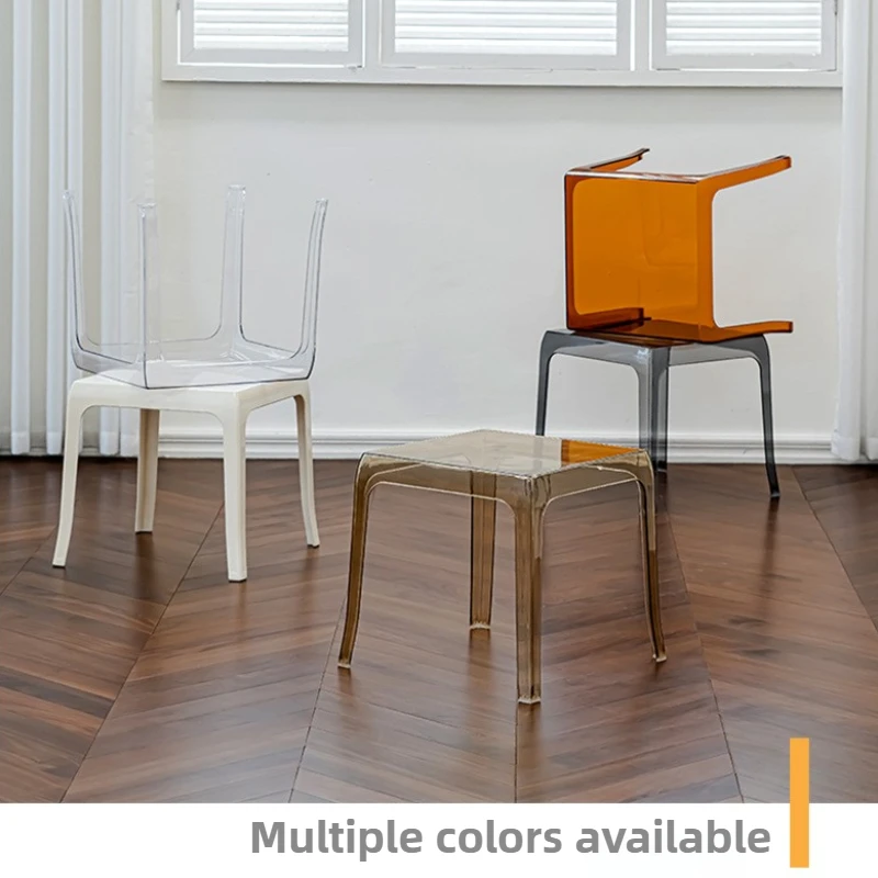 Mesas para café de sala de estar, mesa auxiliar nórdica transparente de acrílico, escritorios minimalistas de ángulo cuadrado, muebles de noche para mesita de noche