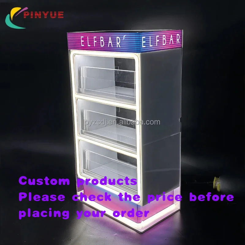 custom.RTS Foldable Rotating LED Acrylic Convenience Smoke Cigar Display Rack
