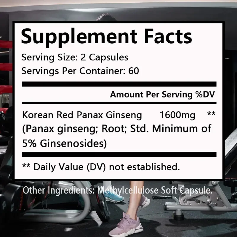 Korean Red Ginseng Extract - Maximum Strength & Energy, Immune Health Supplement - Non-GMO & Gluten-Free Supplement