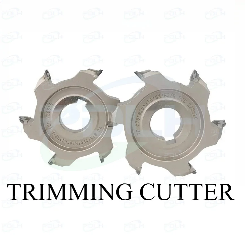 1Pair 75X20X16X6Zmm PCD Cutter Fine Trimming Cutter Tool Flat Trim Knife for Edge Banding Machine Spare Parts