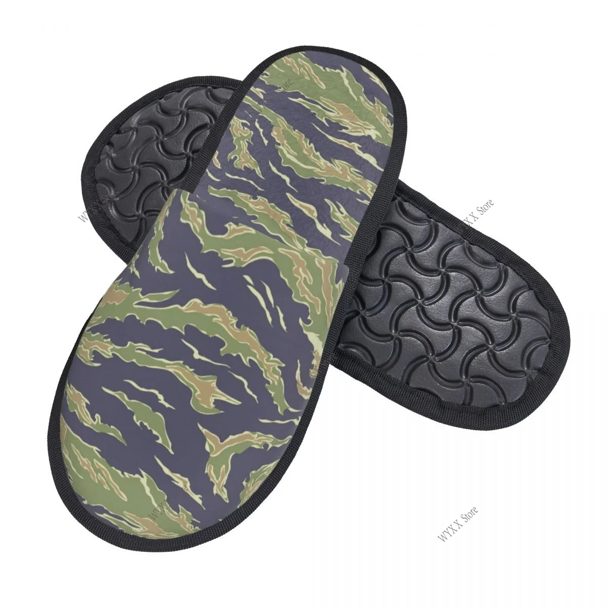 Men Women Plush Indoor Slippers Tiger Stripe Warm Soft Shoes Home Footwear Autumn Winter