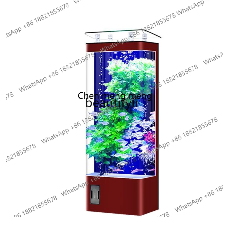 

X Fish tank new household small light luxury TV cabinet next to the floor vertical water-free ecological aquarium