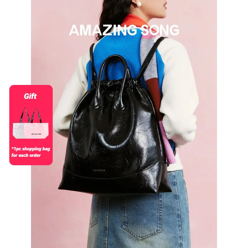 Amazing Song Drawstring Bucket Hobo Backpack