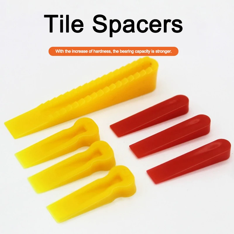 100Pcs plastic tile Spacers can be reused as an auxiliary tool kit for sticking bricks and leaving seams.