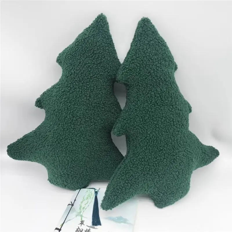 ABJI-Granular Christmas Tree Throw Pillows Christmas Home Throw Pillows Holiday Gift Ornaments Christmas Tree Throw Pillows