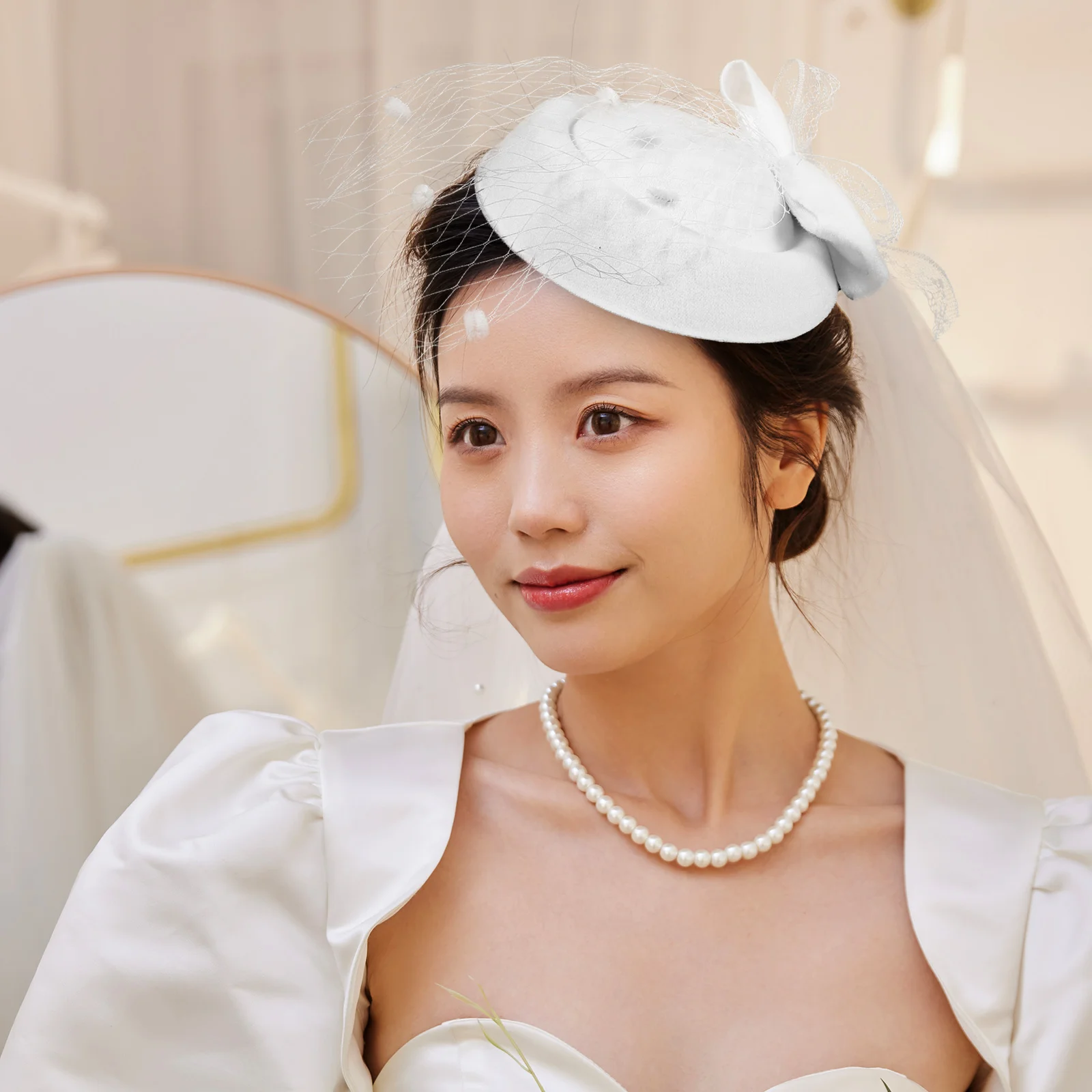 

Wedding Hat Bridal Fascinator Women Gauze Lace Tea Party Bride Elegant Hat Accessories Banquet Stage Decorative Costumes