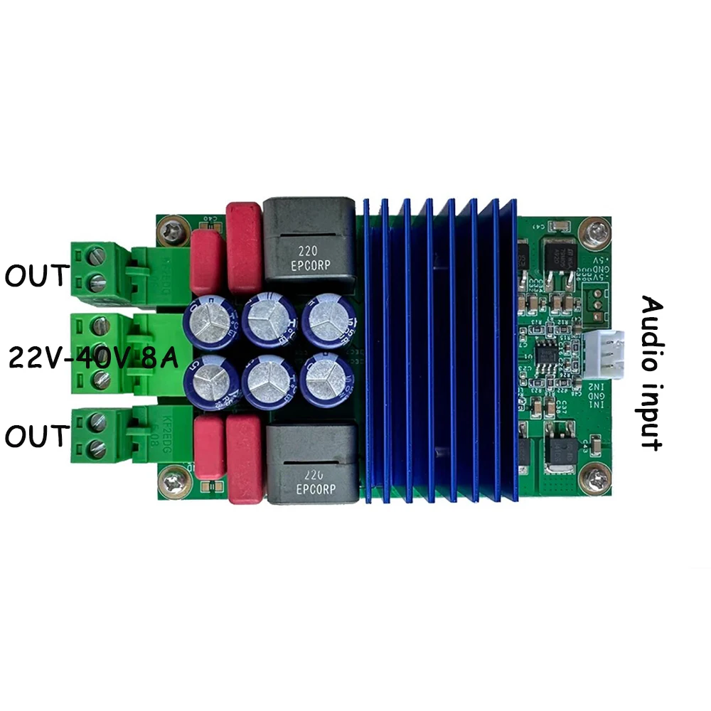 HIFI MA5332 Digital Power Amplifier Board 2X200W Stereo Audio Amplifier with Radiator DC22V-40V 8A