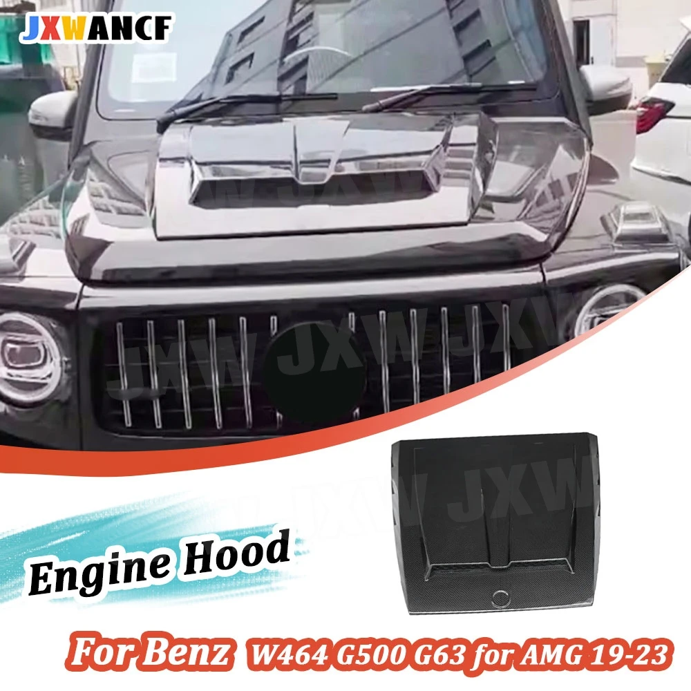 

JXWANCF Dry Carbon Fiber Hood for Benz W464 G500 G63 for AMG 2019-2023 Bonnet Cap Hood Engine Cover FRP Car Accessories