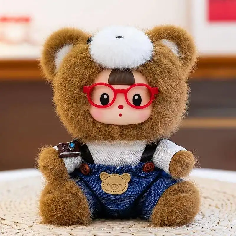 

2026 New Little Red Riding Hood Big Gray Wolf Vinyl Plush Toys Cute Scholar Bear Scholar Rabbit Plush Doll Vinyl Table Companion