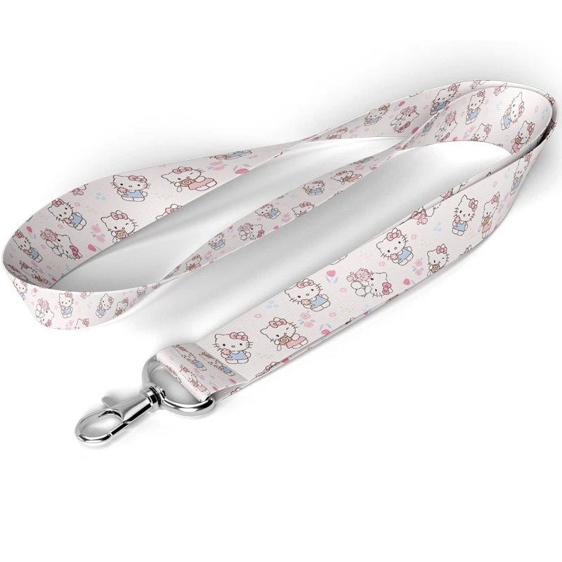 B2893 أنيمي القط لطيف الرقبة حزام سلسلة مفاتيح قصيرة شريط لتعليق الهاتف المحمول ID شارة حامل حبل مفتاح سلسلة Keyrings اكسسوارات حزام #3