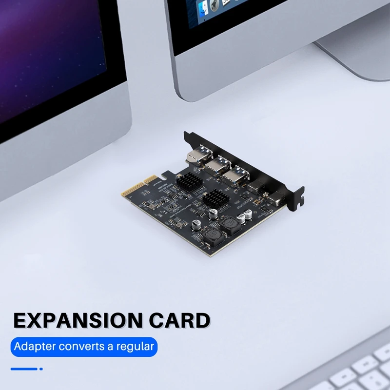 USB3.2 Expansion Card GEN2 10Gbps PCI-E 4X Adapter Card Portable TYPE-C Type-A Dual Chip Board