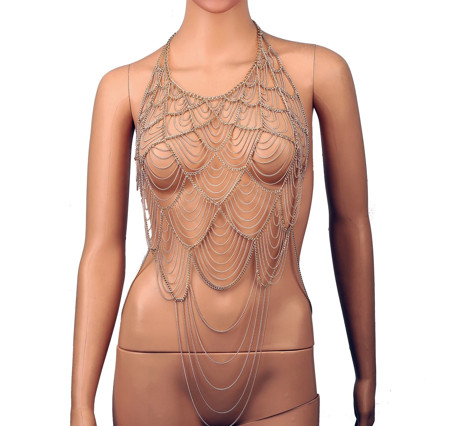 

Женские топы ручной работы, сексуальный топ с металлической цепочкой, укороченный топ с цепочками, женский бюстгальтер с лямкой на шее и цепочкой, вечерние жилет Rave для вечеринки