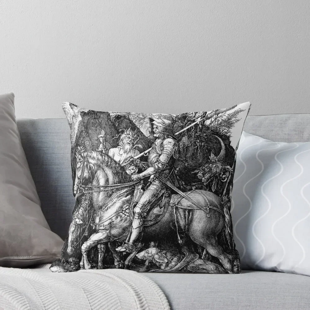 Knight, Death and the Devil - Albrecht Durer Throw Pillow anime girl Pillow Covers Decorative pillow cover luxury