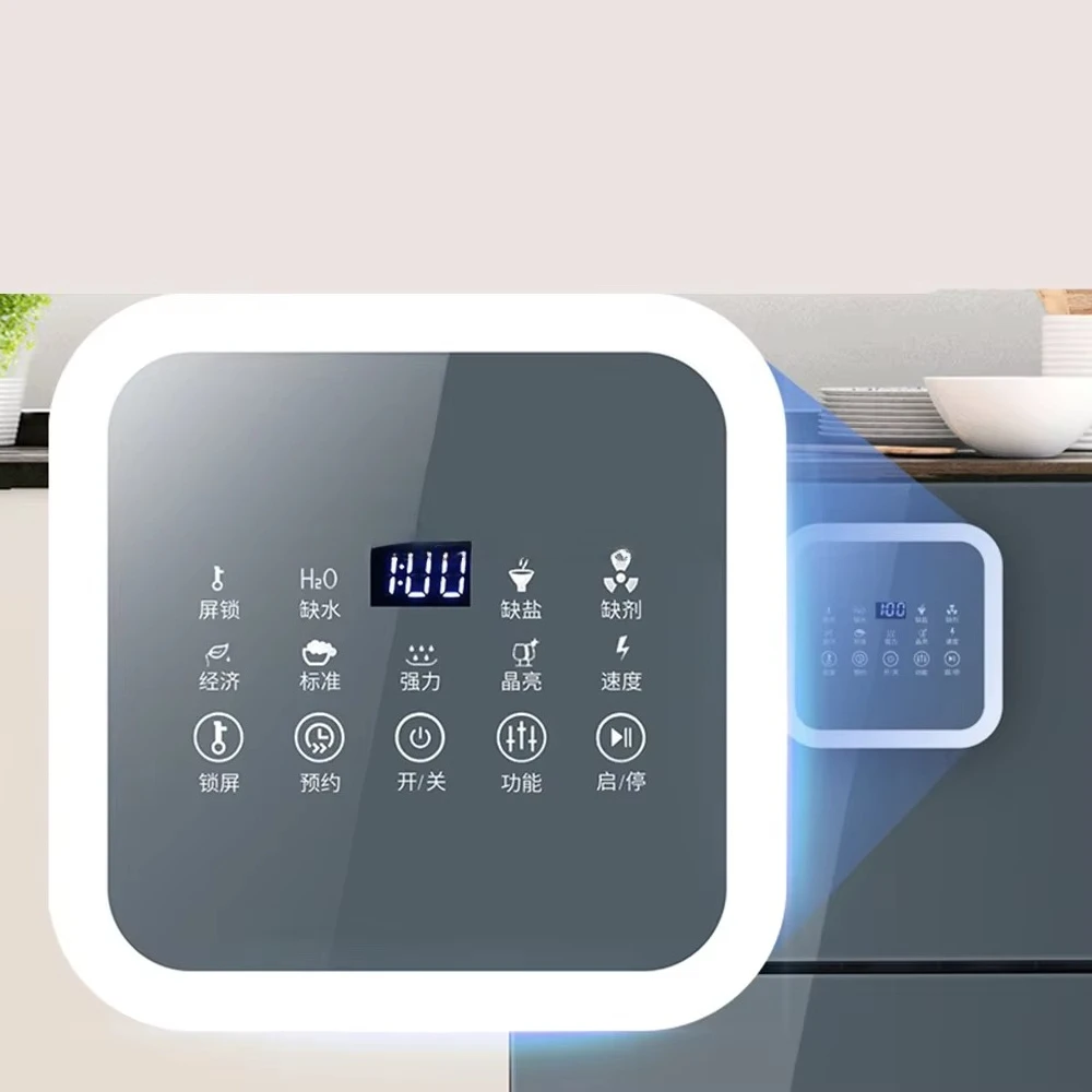 High Capacity Smart Dishwasher, 70°C High Temperature Disinfection, Built-in Fully Automatic Design, Household Kitchen Appliance